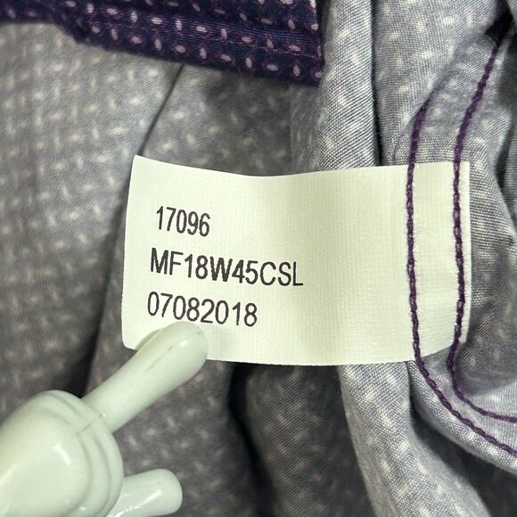 Peter Millar Shirt Men's Extra Large Purple Pattern 100% Cotton Pocket Casual - Picture 8 of 8